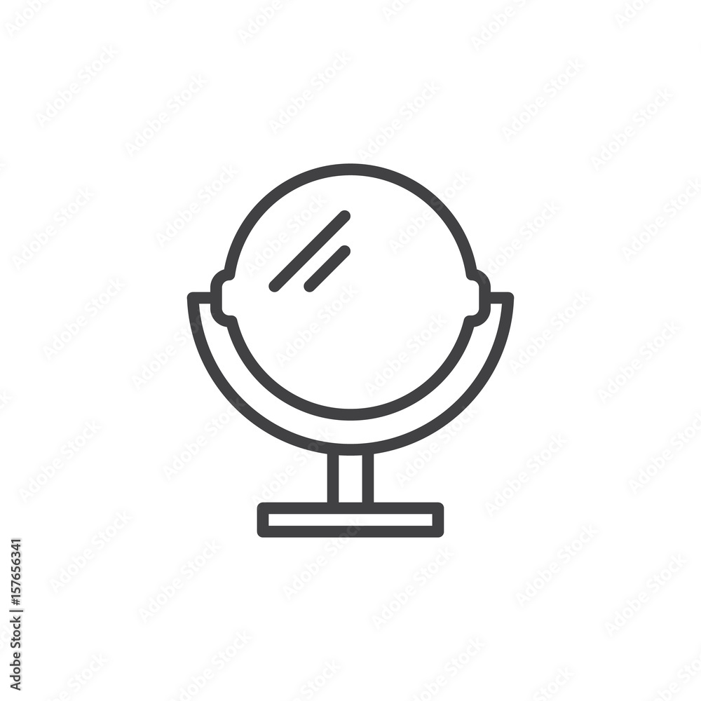 Makeup Mirror line icon, outline vector sign, linear style pictogram isolated on white. Symbol, logo illustration. Editable stroke. Pixel perfect Makeup Mirror line icon, outline vector sign, linear style pictogram isolated on white. Symbol, logo illustration. Editable stroke. Pixel perfect