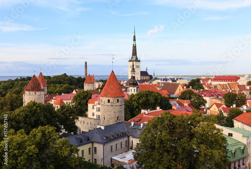 Evening view of old city, Tallinn, Estonia 