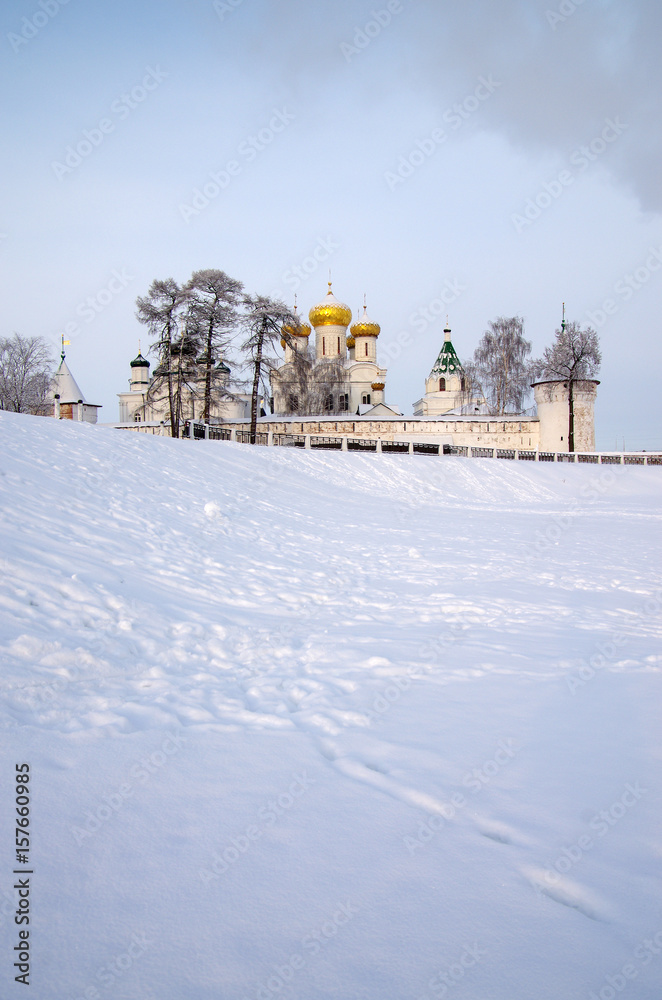 KOSTROMA, RUSSIA - January, 2017: Ipatyevsky Monastery in winter day