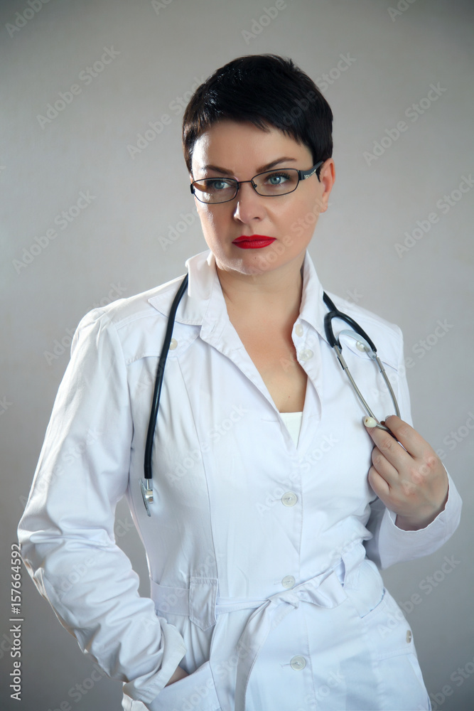 Portrait of a beautiful and sexy female doctor in a hospital. Stock Photo |  Adobe Stock