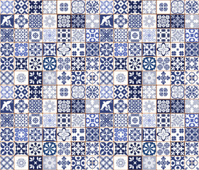 Keuken achterwand Portugese tegeltjes patronen Blauwe Portugese azulejos voor interieur  © Wiktoria Matynia