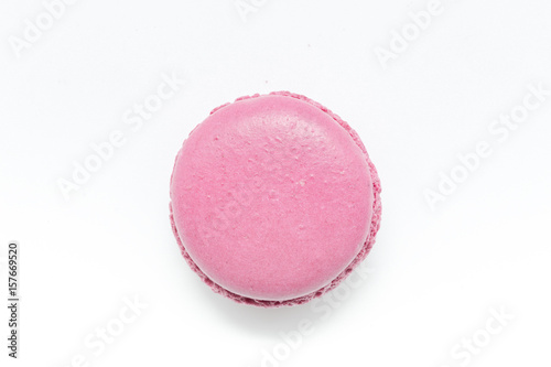 Pink Macaroon isolated on a white background.