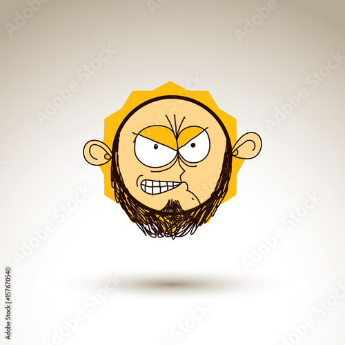 Vector hand drawn cartoon f...