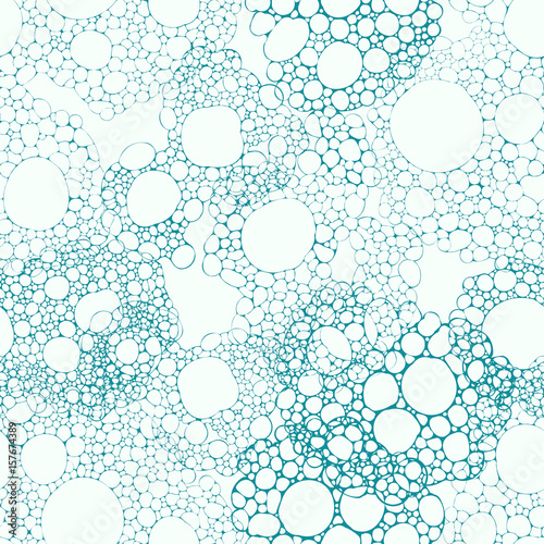 Soap bubbles and foam, seamless pattern