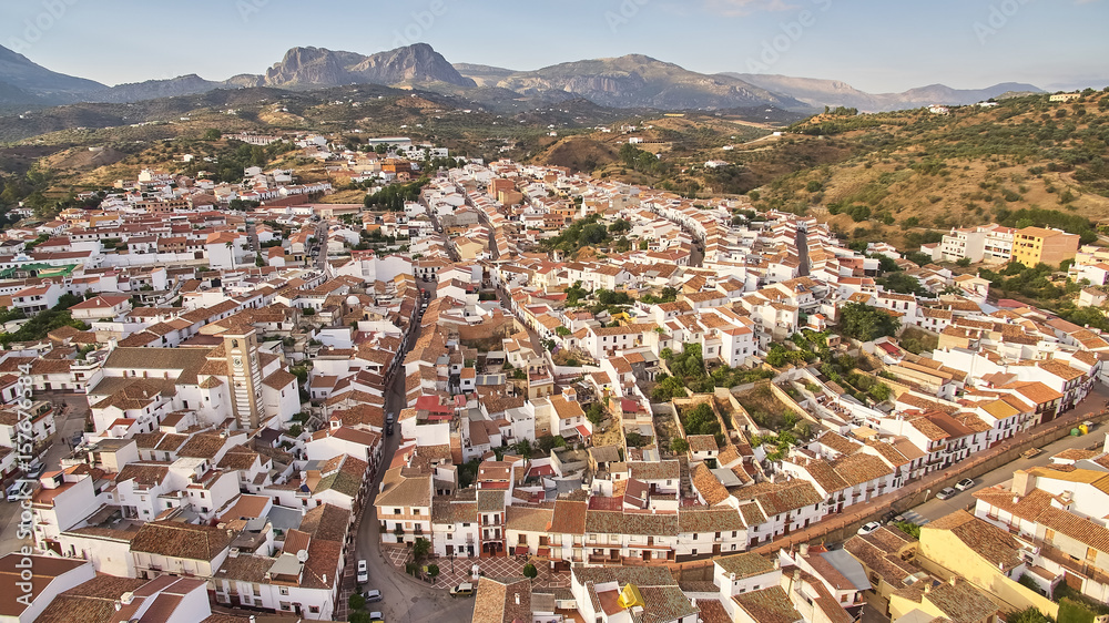 Riogordo white village in Malaga, Spain