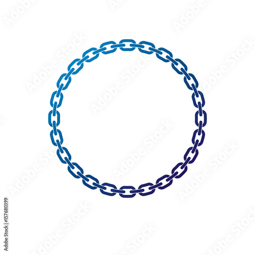 Decorative award vintage circular frame with clear copy space made as chain design. Vector retro style label, heraldry emblem isolated on white background.