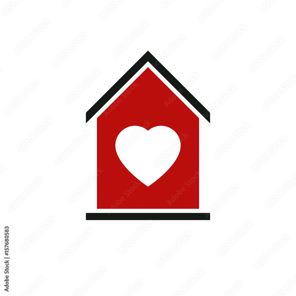 House abstract vector icon, harmony at home idealistic concept. Simple building, architecture theme symbol for use in graphic design.