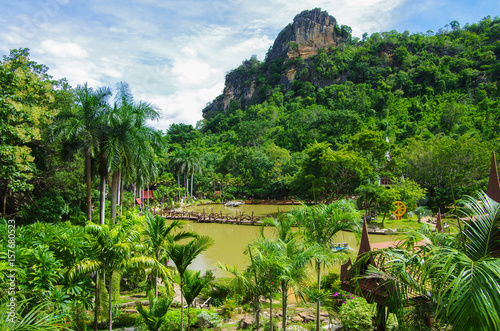 UTHAI THANI PROVINCE, THAILAND - August, 2016: Wat Khao Wong Buddhist temple in summer day