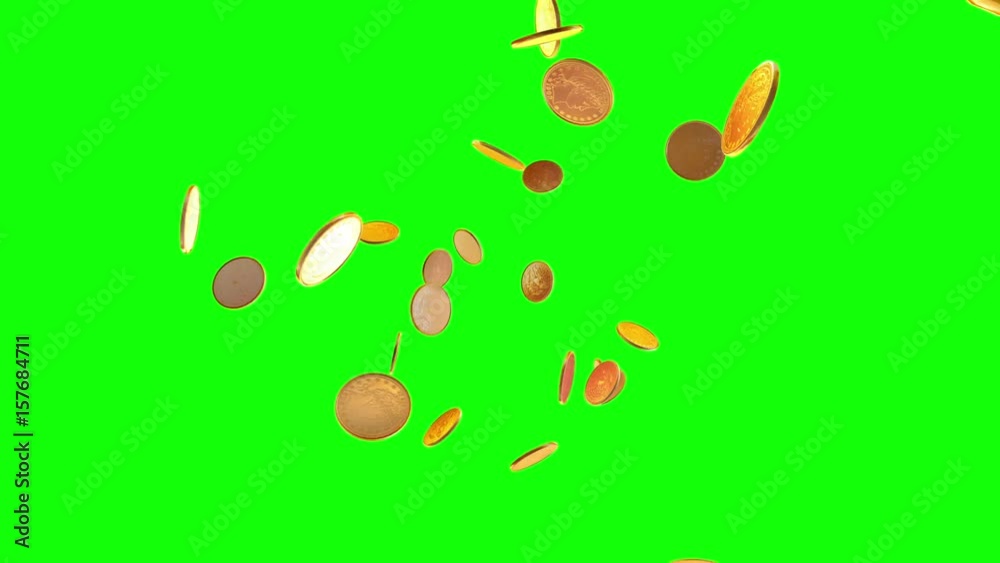 Falling coins in slow motion. Falling coins in slow motion.