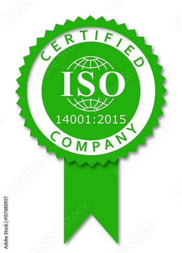 ISO 14001 new 2015 version certified company medal