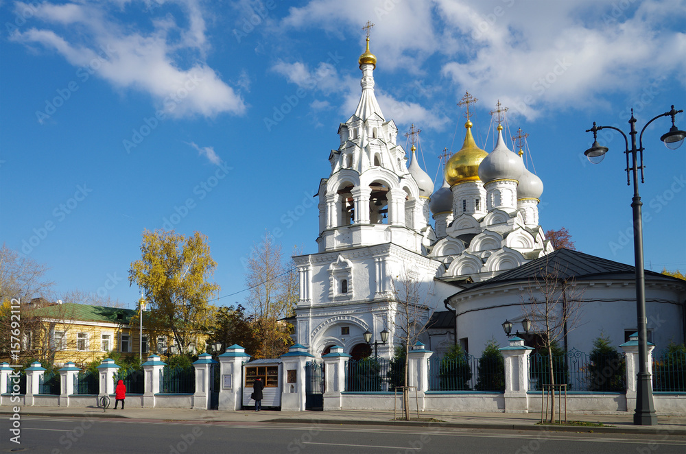 MOSCOW, RUSSIA - October, 2016: Church of Saint Nicholas in Pyzhy