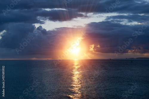 Ocean at sunset. Polynesia. Tahiti © Konstantin Kulikov