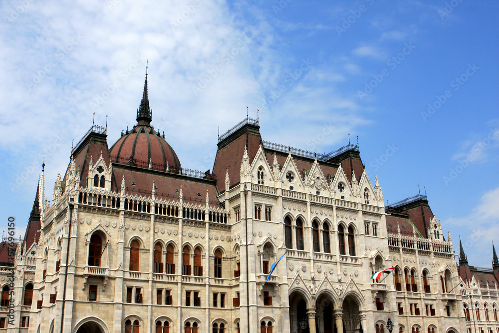 The Hungarian Parliament Building in Budapest, Hungary