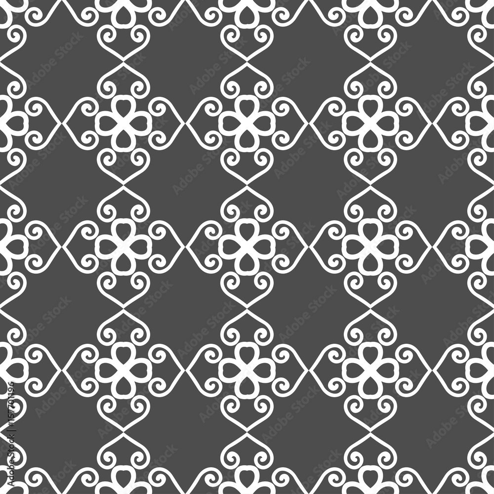 Grey ornamental seamless wallpaper pattern, vector illustration Grey ornamental seamless wallpaper pattern, vector illustration