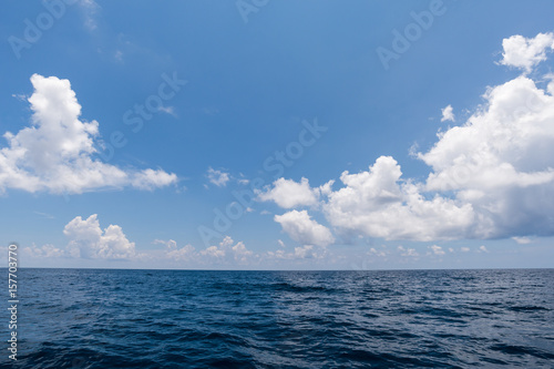 perfect blue sky and water of ocean background