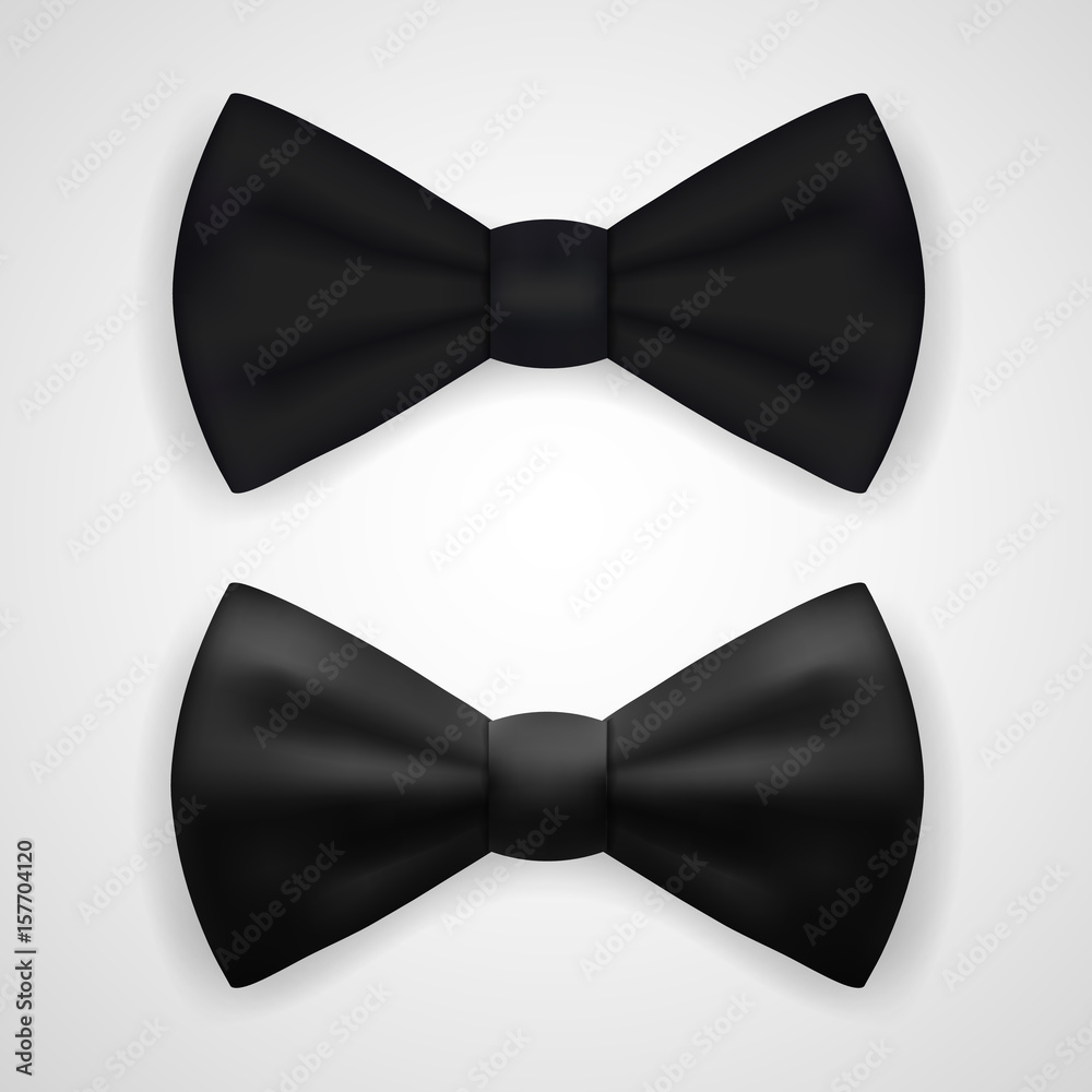 Matte And Glossy Black Bow Tie Stock Vector | Adobe Stock