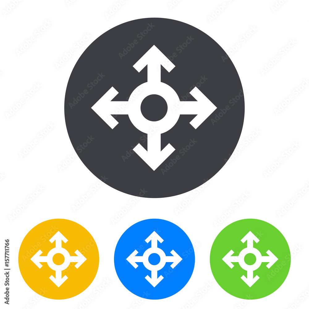 Icono plano cuatro flechas en circulo varios colores Icono plano cuatro flechas en circulo varios colores