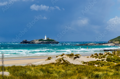 Godrevy Island from Gwithian Towans, Cornwall, UK