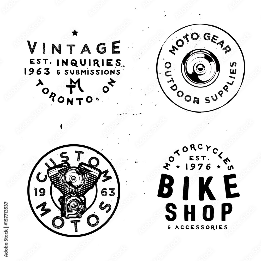 Fototapeta premium Retro badges templates for motorcycles repair