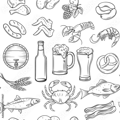 beer and snack seamless