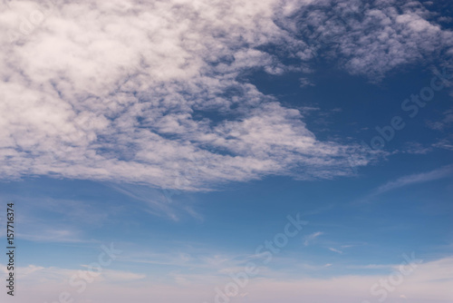 the blue sky with clouds background for illusion © ttanothai