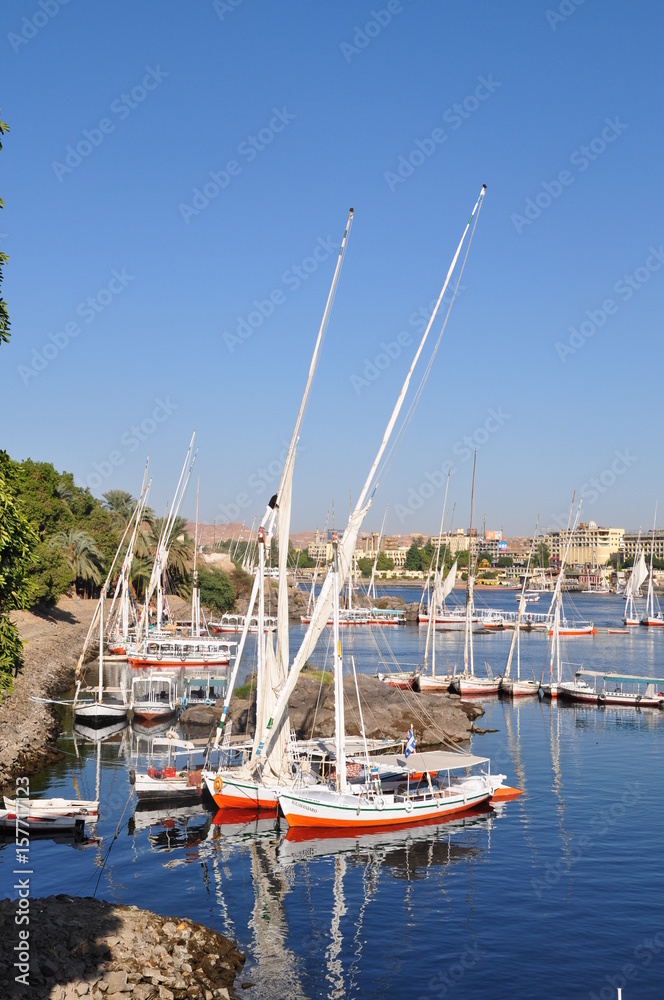 Feluccas in Nile River, Egypt