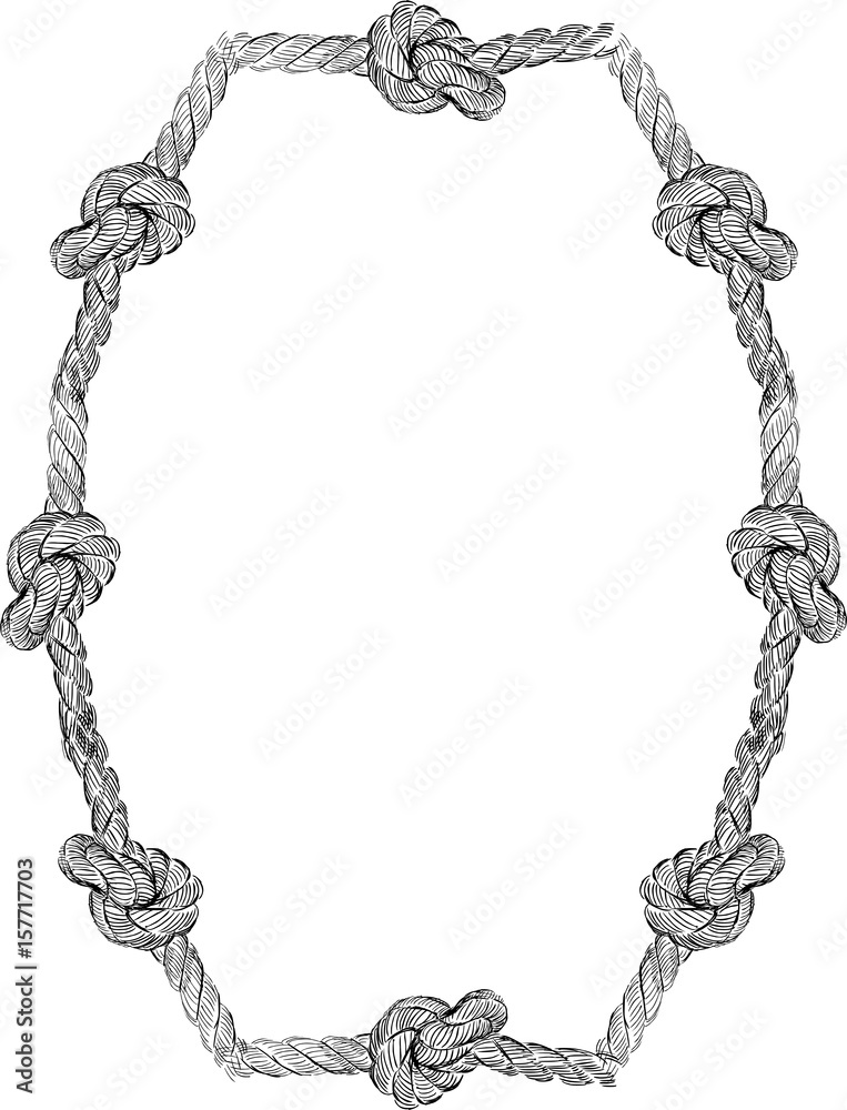Hand drawn rope knot frame Stock Vector | Adobe Stock
