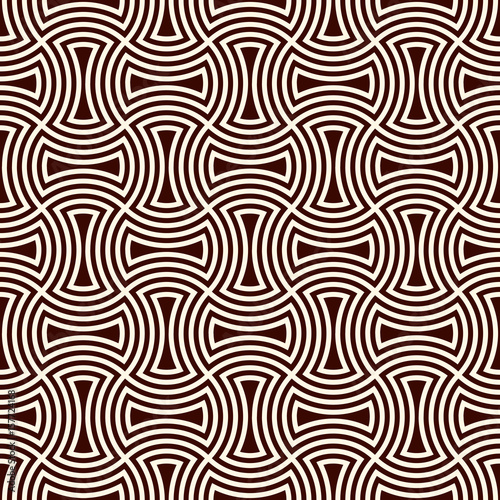 Apple core quilts texture. Bow tie motif. Seamless surface pattern design with interlocking axehead figures.
