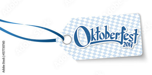 hangtag with text Willkommen zum Oktoberfest 2017