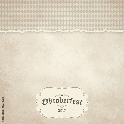 vintage background with checkered pattern for Oktoberfest 2017