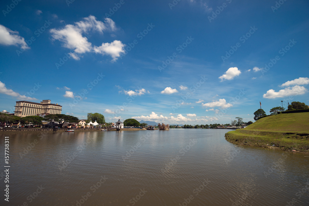 Kuching, capital of state of Sarawak, is a diverse city of old colonial and modern buildings with Sarawak River waterfront in the middle.