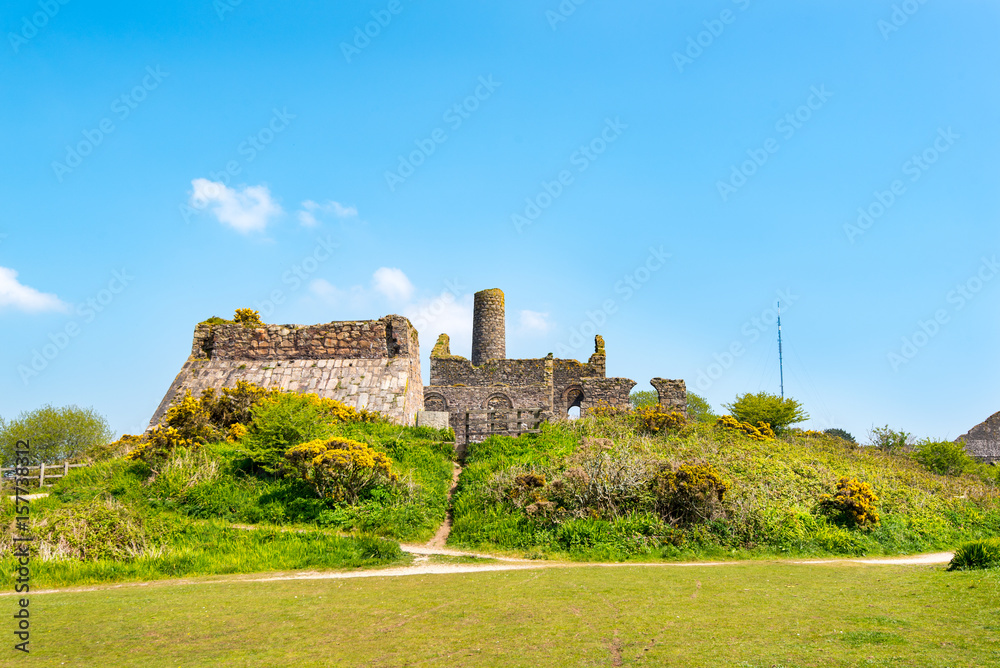 The extensive complex at Marriott's Shaft, South Wheal Frances, near Carnkie, Redruth, Cornwall, UK is sometimes known as the Cathedral of Cornish Mining.