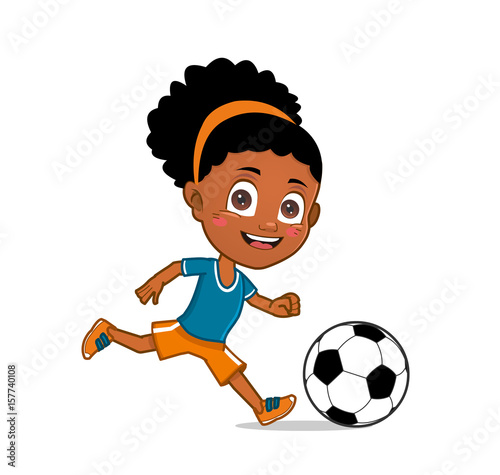 African American girl playing football