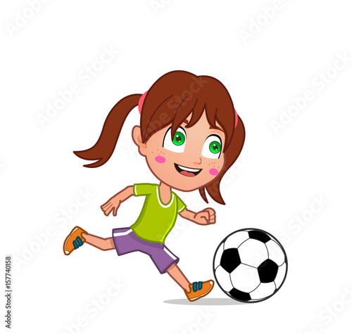 Girl playing football