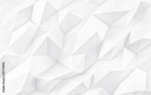 Abstract white geometric background. White texture with shadow. 3D render