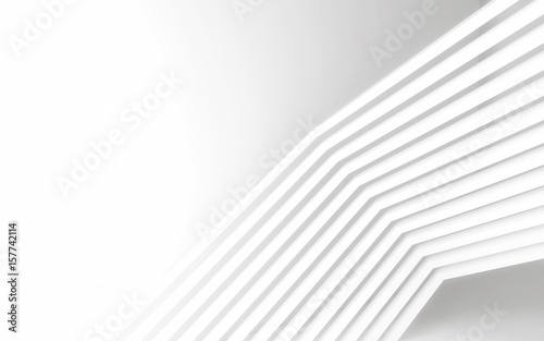 Abstract white panels with copyspace for text. 3D render