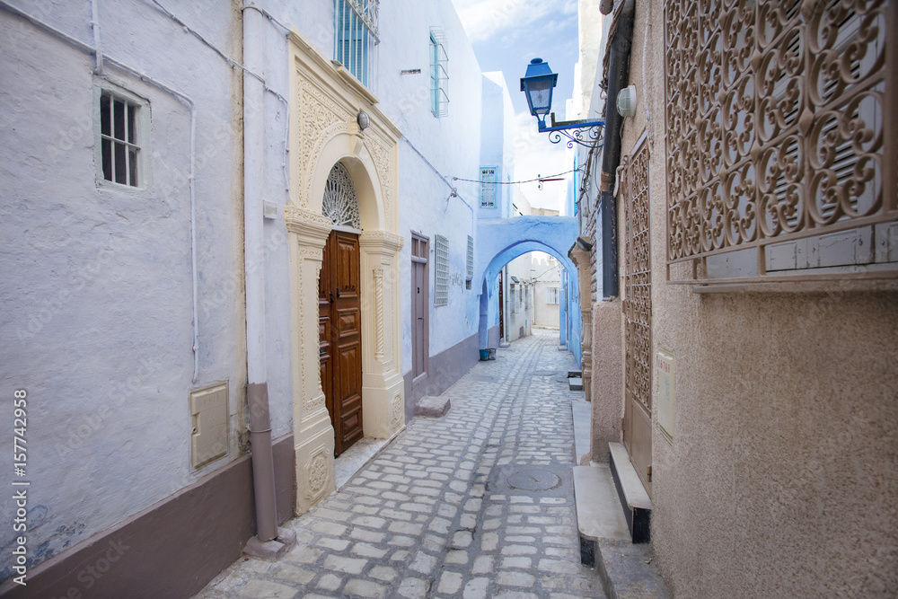 alone street in Tunisian city