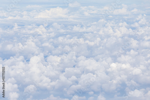 Fototapeta Naklejka Na Ścianę i Meble -  Beautiful cloudscape, on the heaven view over white fluffy clouds, freedom concept.