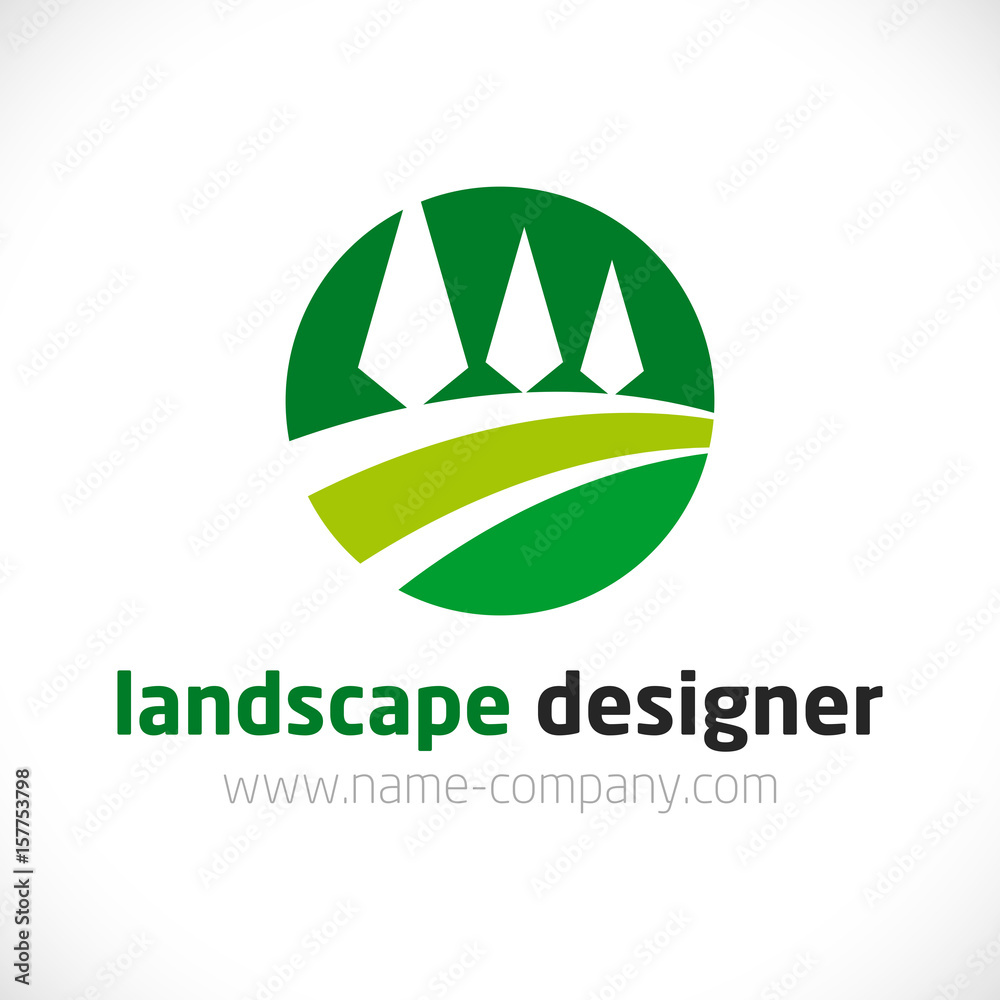logo jardinier paysagiste arbres 