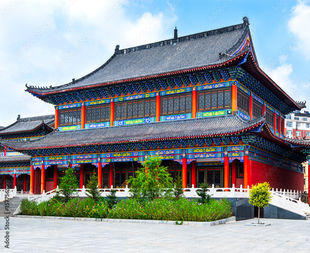 Part of the Mi Tuo Shi Buddhist Temple in Liaoyuan, Jilin, China. Part of the Mi Tuo Shi Buddhist Temple in Liaoyuan, Jilin, China.