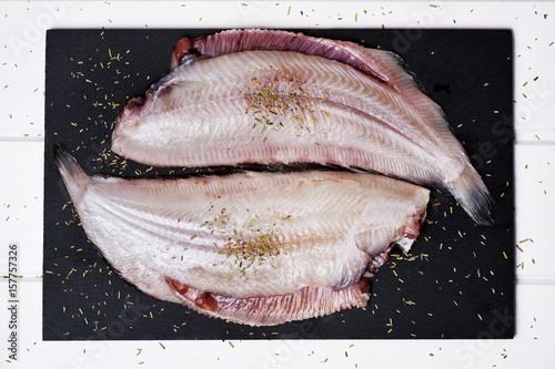 Photos raw filleted common sole