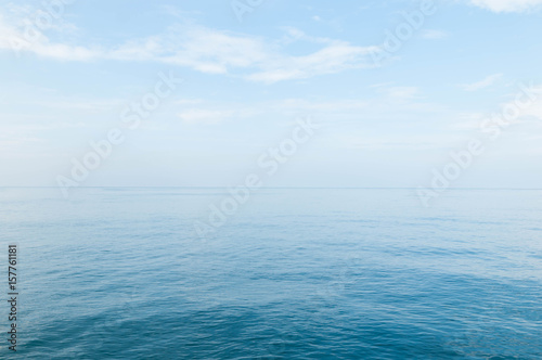 Beautiful ocean and blue sky background
