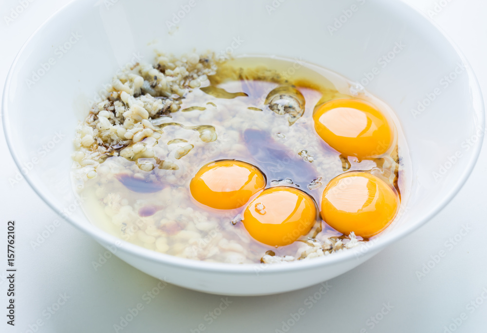Egg yolk with pork Egg yolk with pork