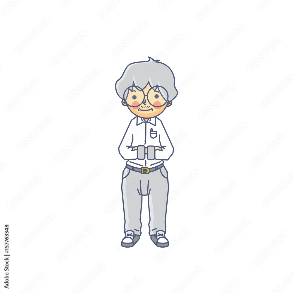 Old Teacher Professional Character Vector Illustration Old Teacher Professional Character Vector Illustration