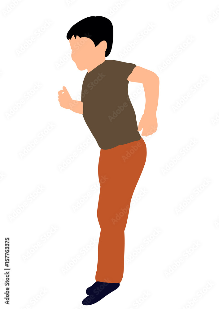 Little boy jumping, color silhouette child Little boy jumping, color silhouette child