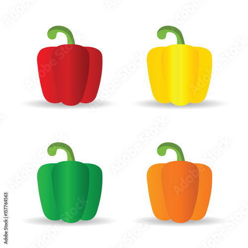 pepper food small set in color illustration