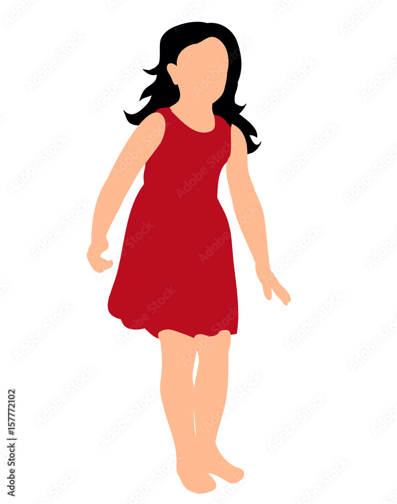 Little girl jumping, childhood, colored silhouette, Little girl jumping, childhood, colored silhouette,