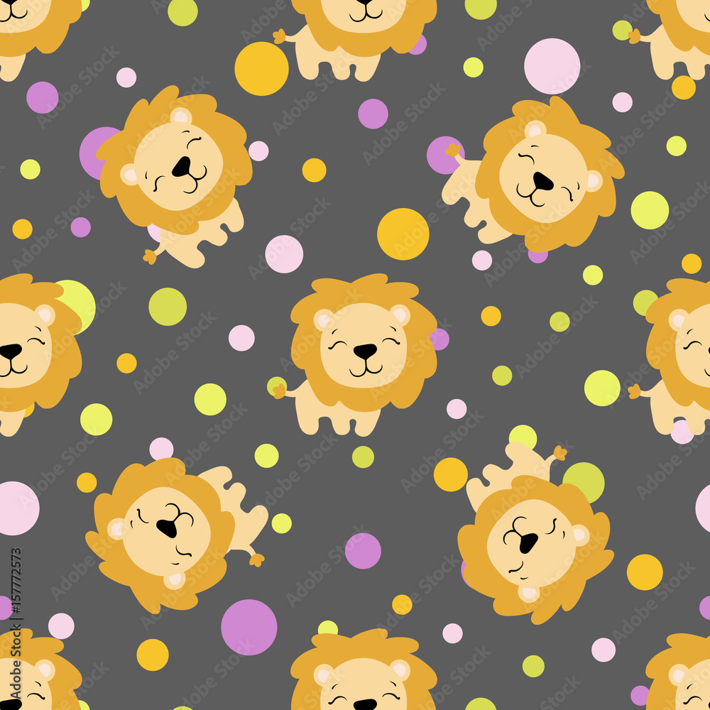 pattern with cute african lion pattern with cute african lion