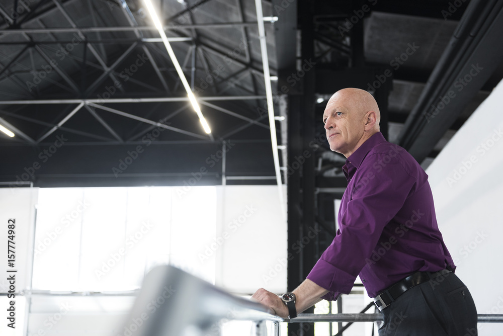 Businessman overlooking factory Businessman overlooking factory