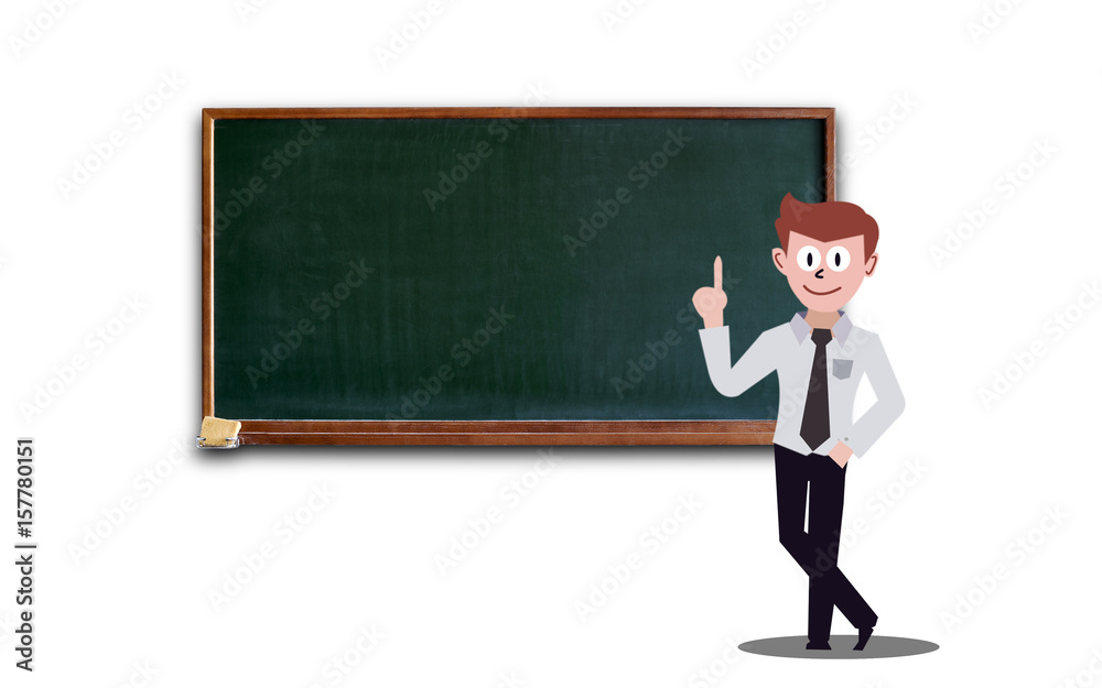 teacher, professor standing in front of blackboard teaching student in  classroom at school Stock Illustration | Adobe Stock